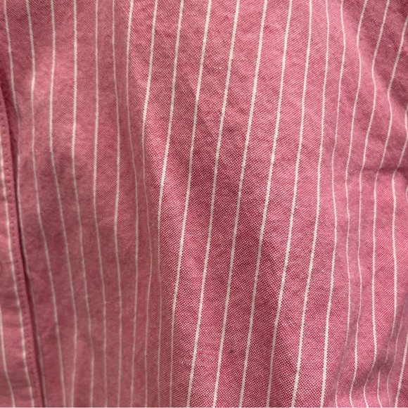 Izod Button Down Shirt Blouse Pink Striped Sz Small - Picture 6 of 11